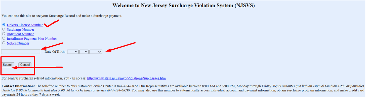 Pay NJ Surcharge Online